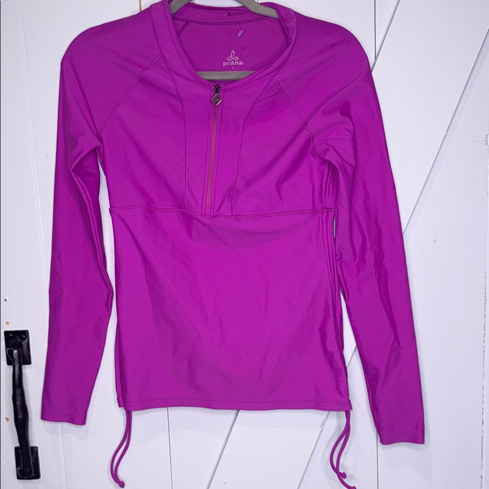 Preloved Women's Pink Long Sleeve Prana Swim top